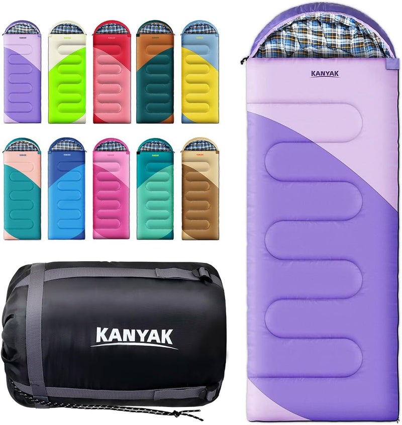 Kanyak Camping Sleeping Bag, 32℉ Sleeping Bags for Adults Kids Teens Cold Weather Warm Sleeping Bag Winter for 3-4 Season Camping, Camping Gear Equipment, Traveling, and Outdoors - Image 1